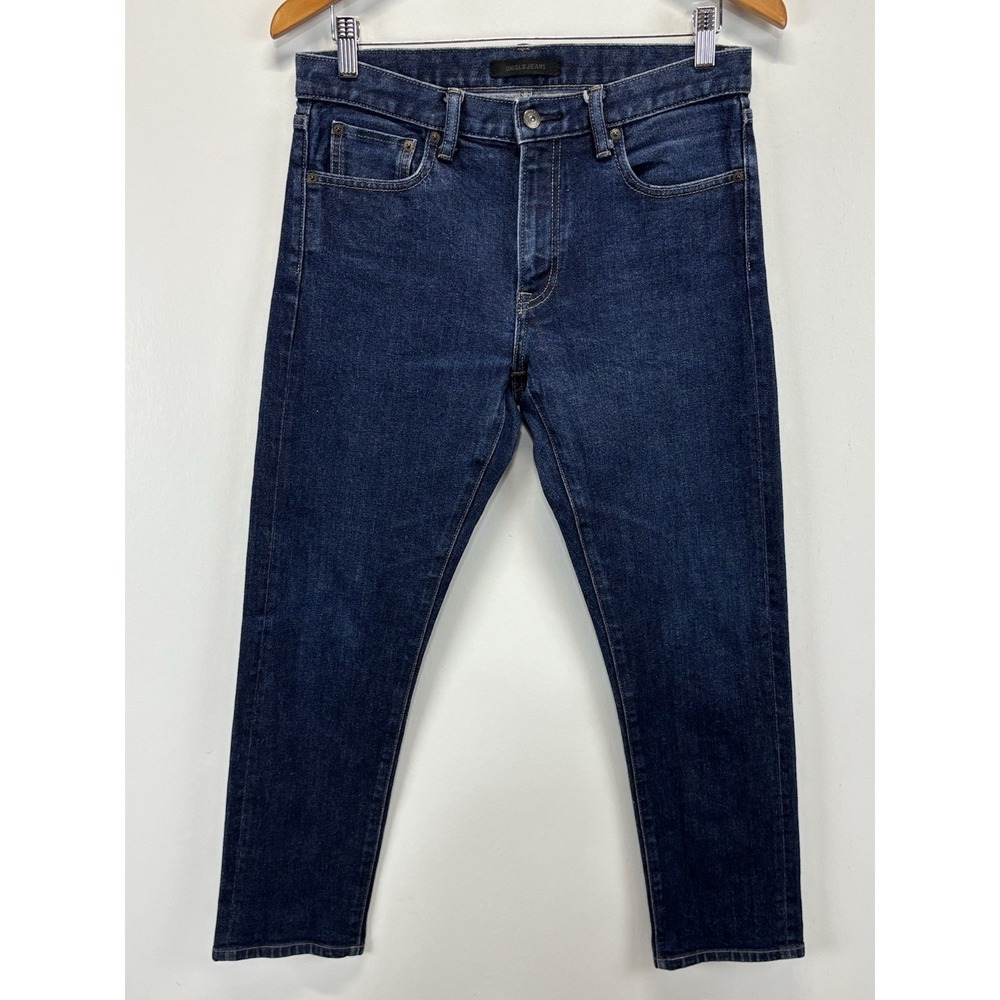 Uniqlo Selvedge Jeans Mens 31x32 (31x28) Blue Denim Straight Slim Fit Stretch